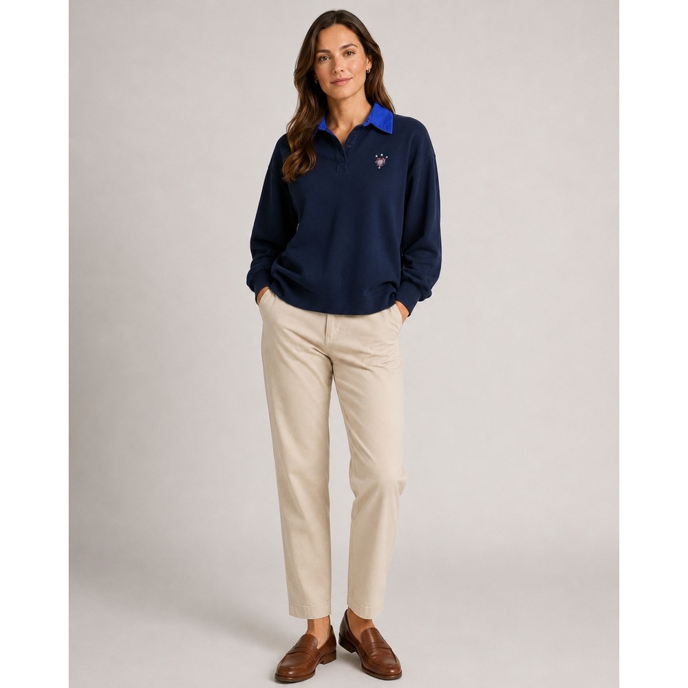 Vintage Escada Sport Sweater Womens‎ Medium Blue Cotton Corduroy Collar